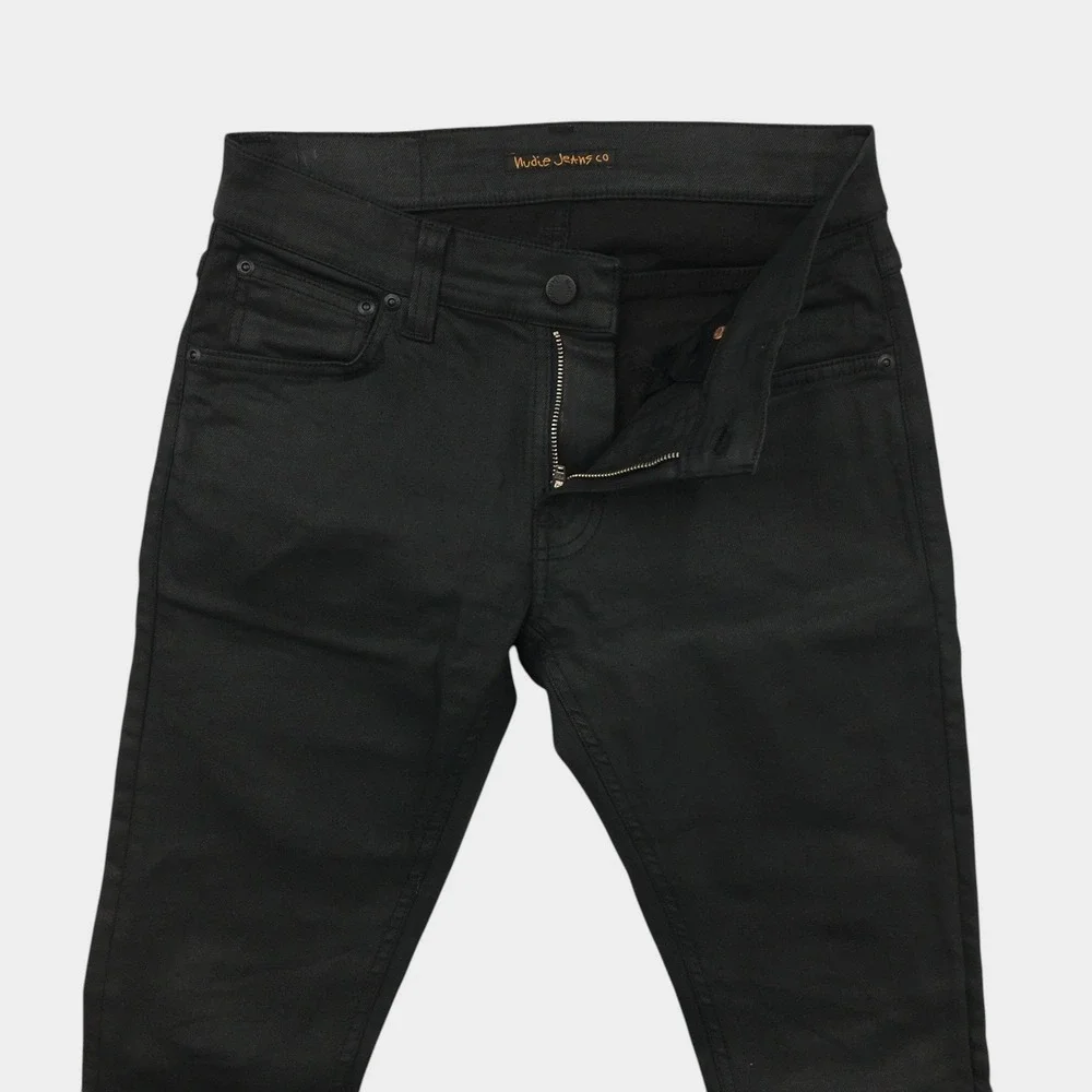Nudie Jeans Co Tight Terry Painted Black Skinny Stretch Jeans Mens 29x30